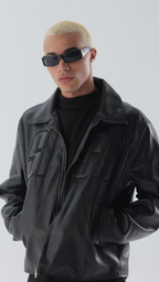 SICK "SICK"STITCHED LEATHER JACKET