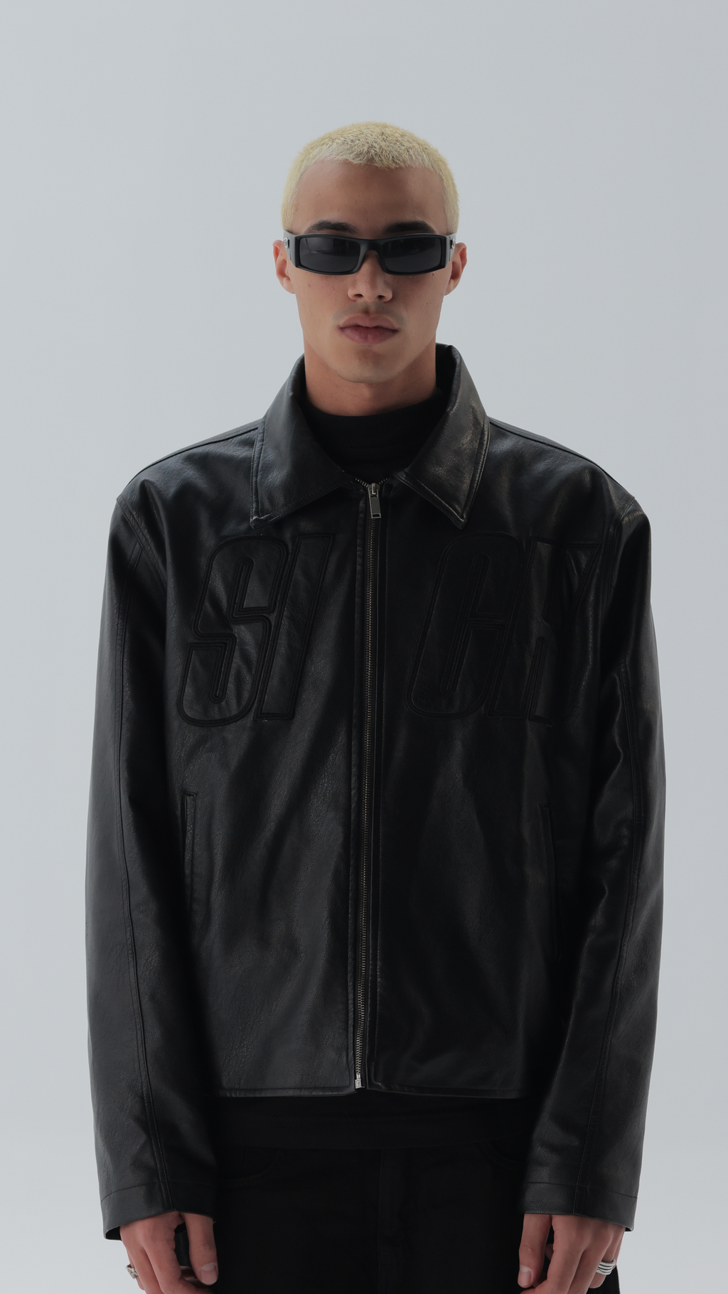 SICK "SICK"STITCHED LEATHER JACKET