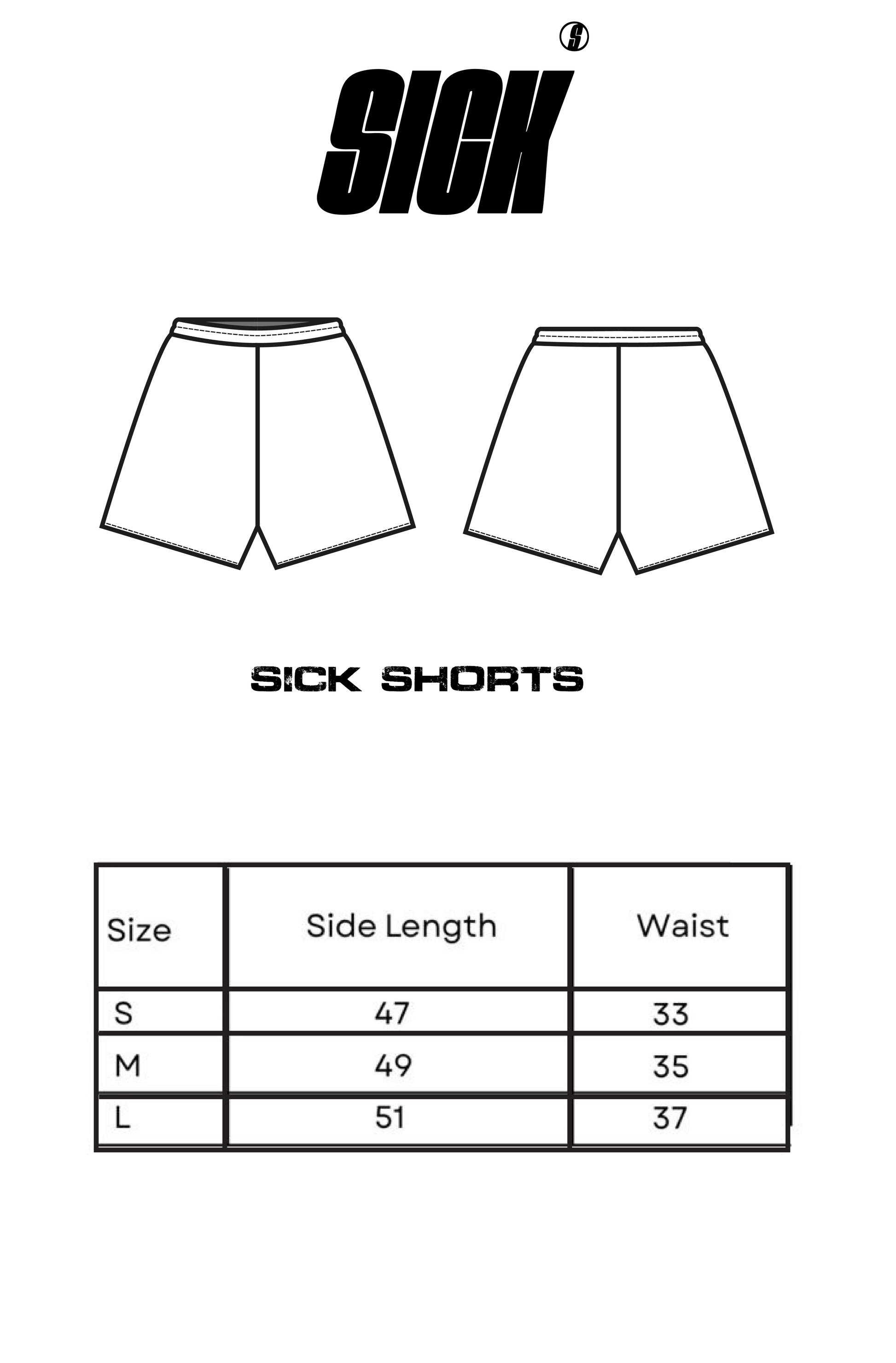 SICK Kids Black Shorts